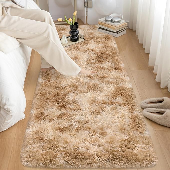 2x10 Feet Beige Fluffy Runner Rug - Image 8