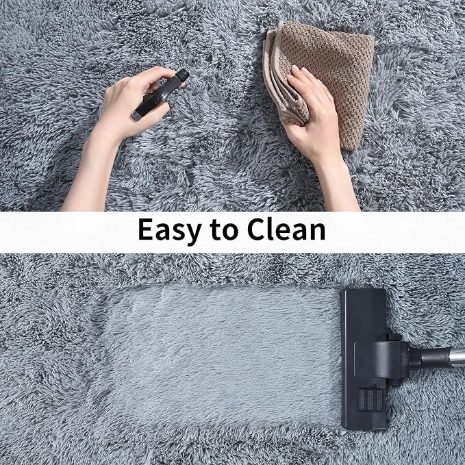 Soft Runner Rugs for Bedroom Hallways, 2x3 Grey Fluffy Shag Throw Area Rug Non - Image 6