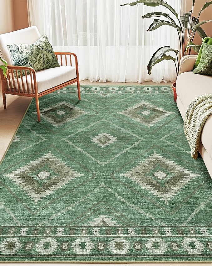 BESTSWEETIE Area Rug 8x10 Rug Machine Washable Non-Slip Low Pile Print Pattern - Image 4