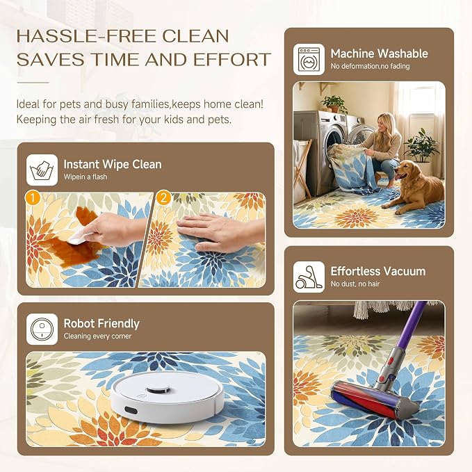 9x12 Indoor Outdoor Area Rug Washable Patio Rug Colorful Non Slip Non Shedding - Image 7