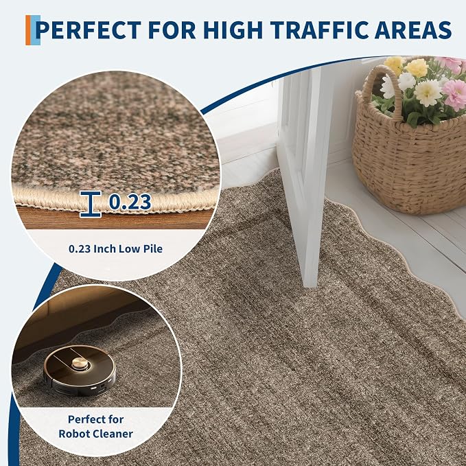 GarveeHome 2x3 Rug, Washable Scalloped Rugs - Image 4