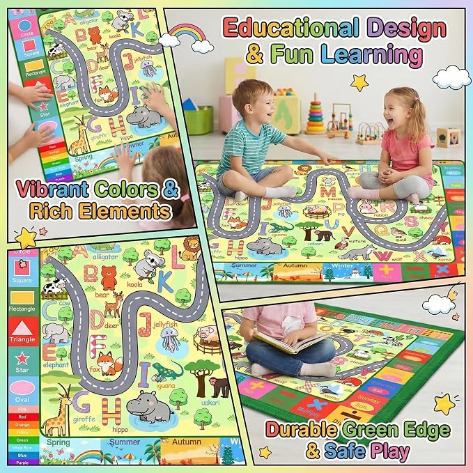 3x5 Feet Educational Area Rug Kids Rugs - Image 4