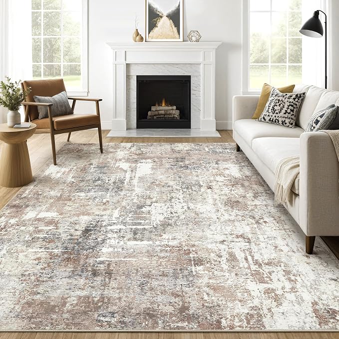 8x12 Area Rug Living Room: Washable Large Abstract Modern Soft Rugs Stain by LOONGRUG