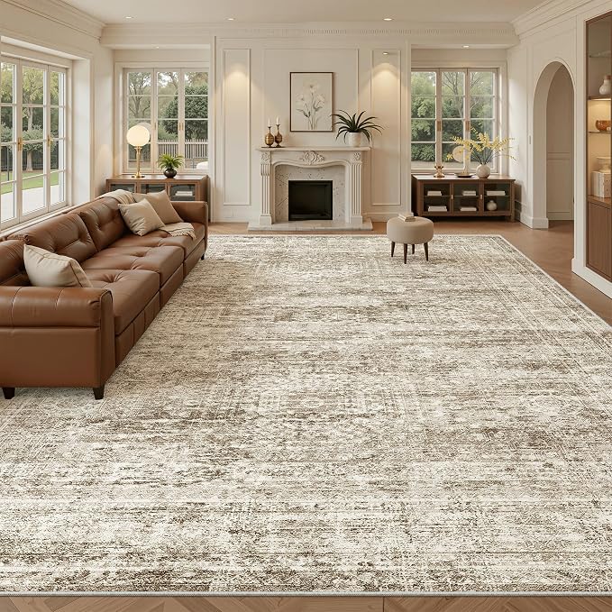 Soalmost 10x14 Area Rugs for Living Room, Non Slip Machine Washable Vintage Rugs by Soalmost