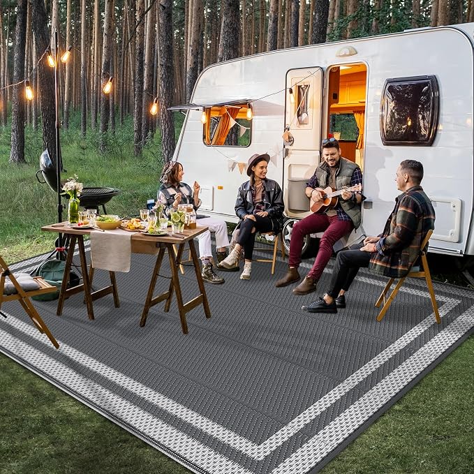 HappyTrends, Outdoor Rug, Patio Rug, Reversible Portable Plastic Straw Rug - Image 3