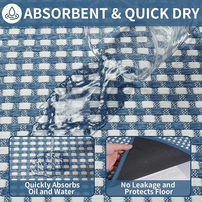 YDKGL Kitchen Runner Rugs Non Slip Washable, Super Absorbent Soft Chenille - Image 6