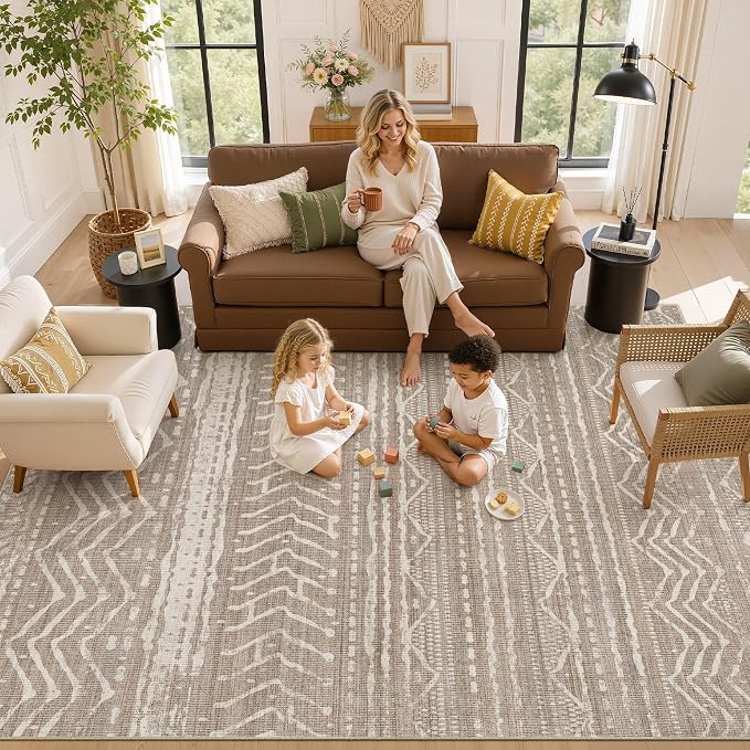 Nakagishi Area Rug Living Room Rugs: 11x14 Large Soft Machine Washable Boho - Image 8
