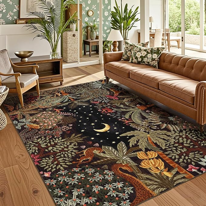 GarveeHome Area Rugs 8x10 for Living Room, Jungle Animal Large Washable Rug by GarveeHome