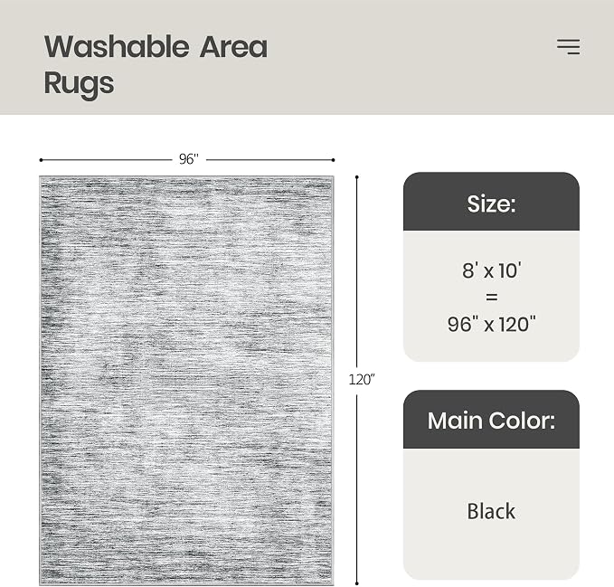 Valenrug Washable Rugs 8x10 - Image 2