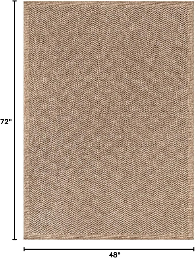 CAMILSON Easy Jute Rug 4x6, Indoor Outdoor Natural Color Fiber Area Rugs - Image 2