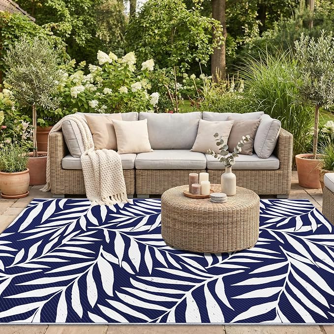 Smiry Outdoor Rug 5x8 ft, Waterproof Reversible Plastic Straw Rugs, Outdoor - Image 5