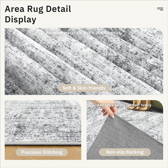 Soalmost 2x3 Washable Rugs for Kitchen, Powder Room Small Area Rug Non-Slip - Image 6