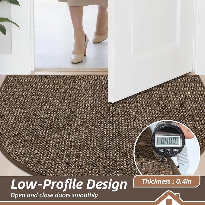 BEQHAUSE Dirt Trapper Door Mat 32" x 48" Half Circle Non-Slip Washable Doormats - Image 5