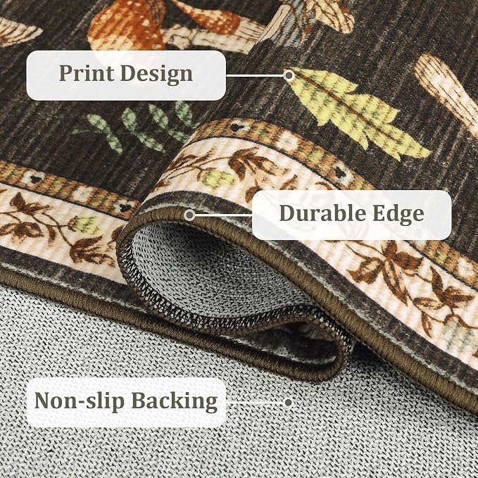 ROYHOME Mushroom Rug Black - Image 6