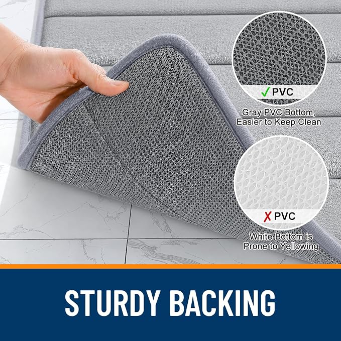 OLANLY Memory Foam Long Bathroom Rugs Runner 47x17, Super Soft Absorbent Bath - Image 7