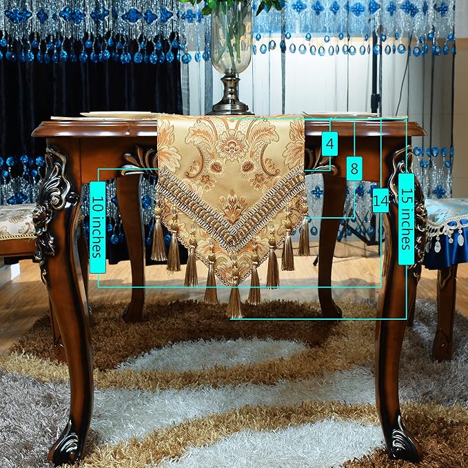 Luxury Velvet Gold Table Runner 120 Inches Long - Image 5