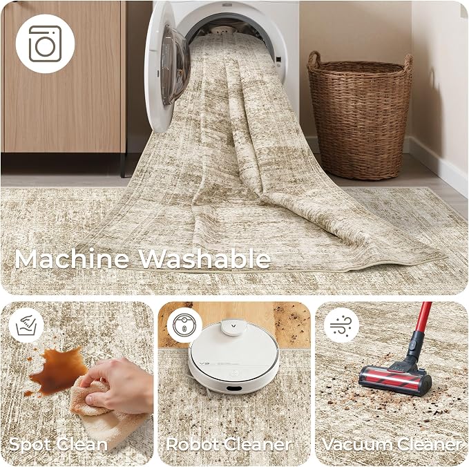 3x12 Runner Rug for Hallway, Non-Slip Long Bathroom Rugs Runner for Kitchen - Image 8
