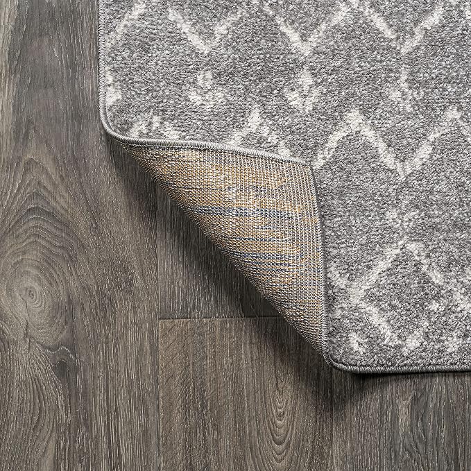 JONATHAN Y Boho Vintage Diamond Gray/Ivory Round Area Rug 4 ft, Moroccan Hype - Image 5