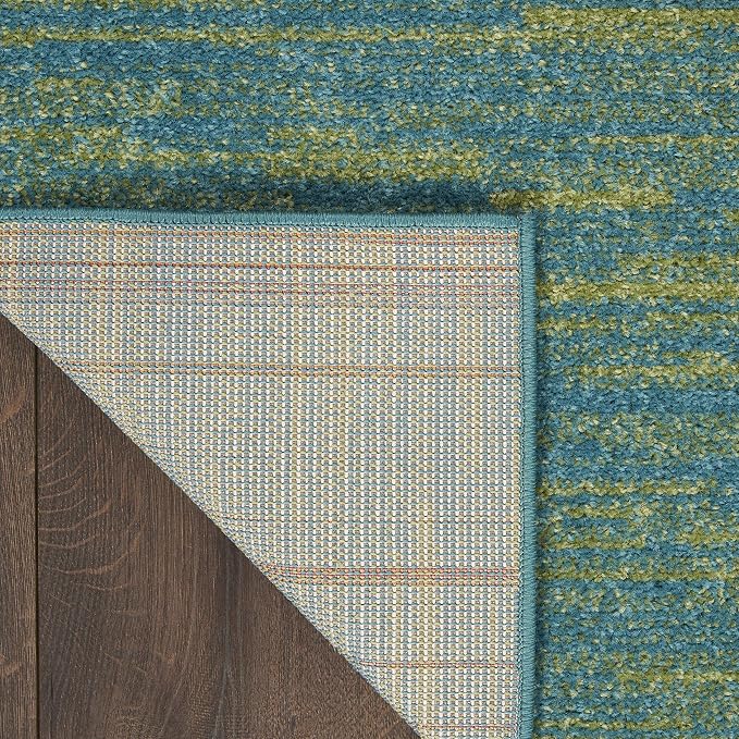 Nourison Home Nourison Essentials Blue Green 2'2" x 7'6" Area Rug - Image 4