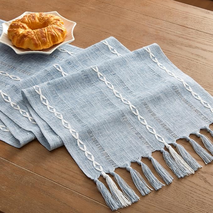 Hemstitched Farmhouse Table Runner, Cotton Linen Table Runners 60 Inches Long - Image 7