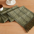 Macrame Style Boho Table Runner, 12x72 Inch Moss | Woven Boho Table Runner by ZEEMARTONLINE