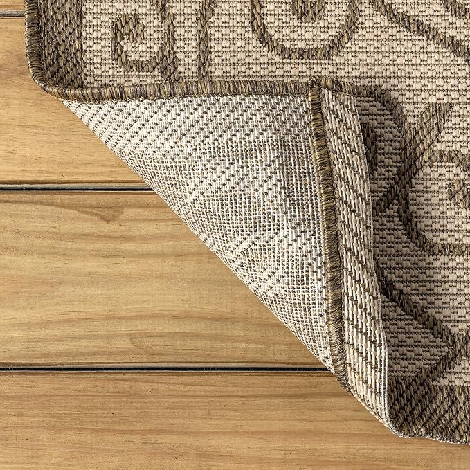 JONATHAN Y Vintage Filigree Indoor Outdoor Runner Rug 2X10 Beige/Brown - Image 7