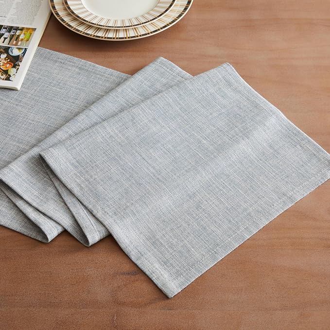 Rustic Cotton Linen Table Runner, 13x108 Inches Blue | Farmhouse Style Linen - Image 2