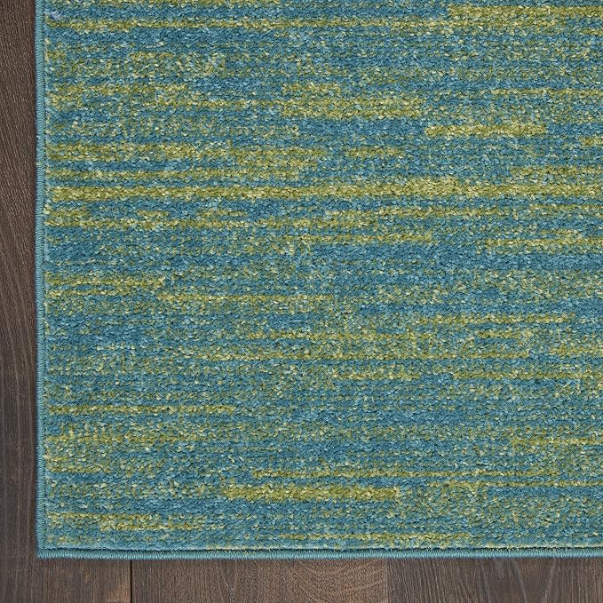 Nourison Home Nourison Essentials Blue Green 2'2" x 10' Area Rug - Image 5