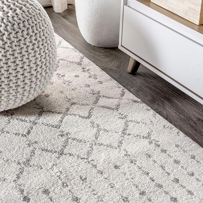 JONATHAN Y Boho Vintage Diamond Cream/Gray Square Area Rug 6X6 ft, Moroccan Hype - Image 4