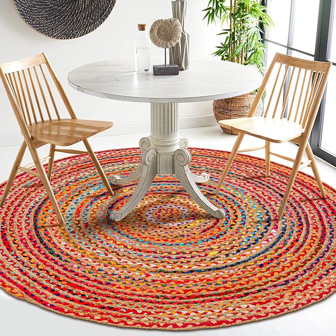 Hausattire Bohemian Braided Rug 5' Round - Image 5