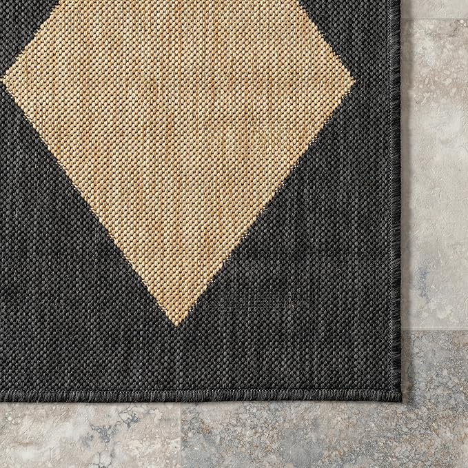 Nuloom Outdoor Performance Collection Sabina Dark Grey/Ivory, High Traffic - Image 5