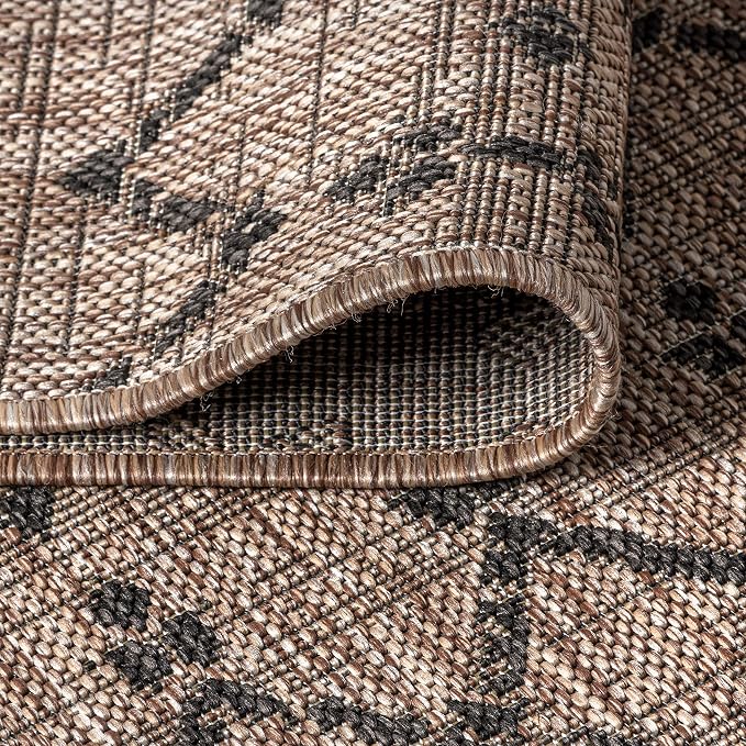 JONATHAN Y Moroccan Geometric Indoor Outdoor Area Rug 8X10 Natural/Black - Image 5