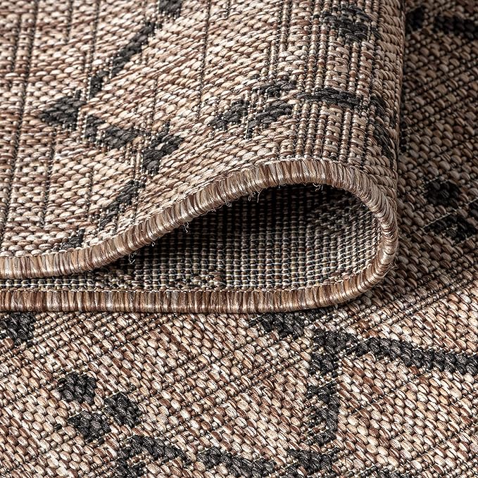 JONATHAN Y Moroccan Geometric Indoor Outdoor Runner Rug 2X10 Natural/Black - Image 5