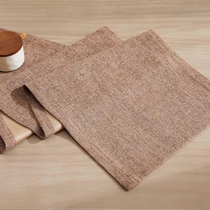 Burlap Style Farmhouse Table Runner, 14x72 Inches Brown | Thick Durable Fabric - Image 7