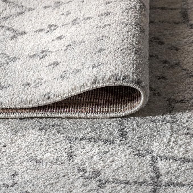 JONATHAN Y Boho Vintage Diamond Cream/Gray Square Area Rug 8X8 ft, Moroccan Hype - Image 5