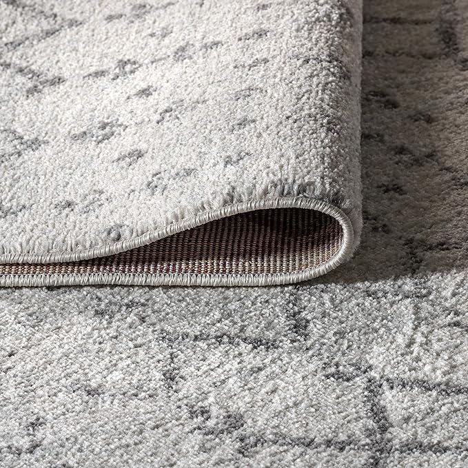 JONATHAN Y Boho Vintage Diamond Cream/Gray Square Area Rug 9X9 ft, Moroccan Hype - Image 4