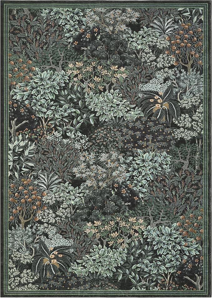 GarveeHome Forest Rugs 6x9, Botanical Low Pile Non Slip Stain Resistance - Image 4