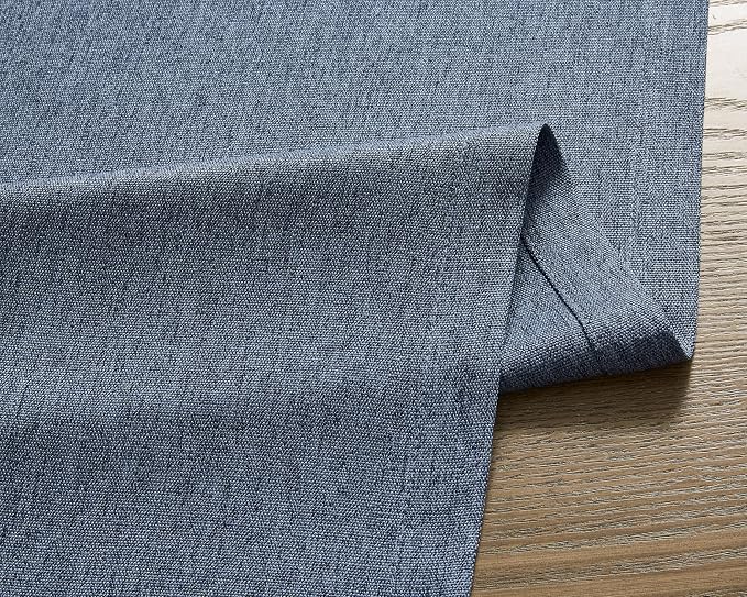 Basic Linen Style Table Runner, 14x72 Inch Navy Blue | Mitered Corner Design - Image 6