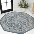 JONATHAN Y Boho Medallion Indoor Outdoor Octagon Area Rug 5 Ft Teal/Gray by JONATHANY