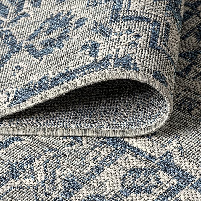 JONATHAN Y Boho Medallion Indoor Outdoor Runner Rug 2X10 Navy/Gray, Estrella - Image 5