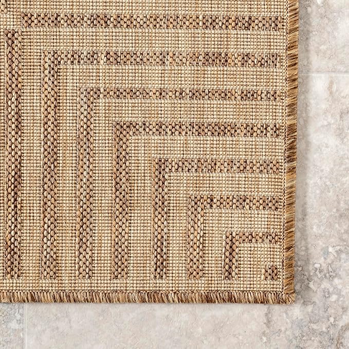 nuLOOM 2x8 Outdoor/Indoor Asha Area Rug, Light Brown, Casual Design - Image 4