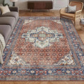 Washable Area Rug 8' x 10' Vintage Traditional Persian Mat by Unknown