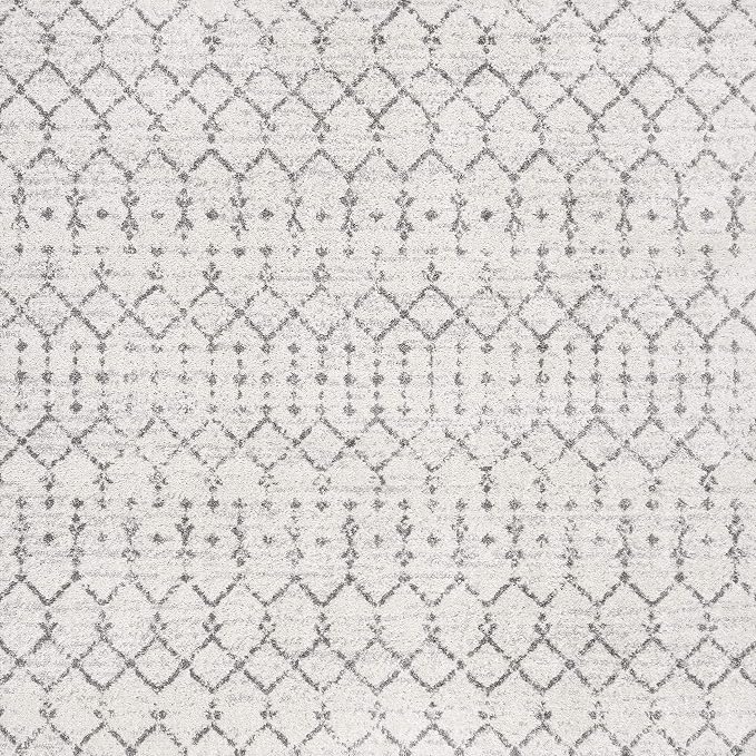 JONATHAN Y Boho Vintage Diamond Cream/Gray Square Area Rug 6X6 ft, Moroccan Hype - Image 2