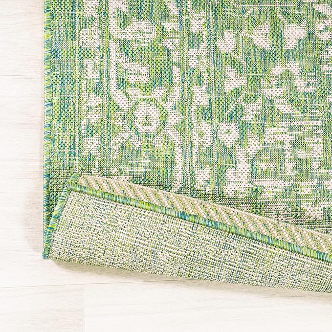 JONATHAN Y Boho Medallion Indoor Outdoor Area Rug 8X10 Cream/Green, Malta - Image 5