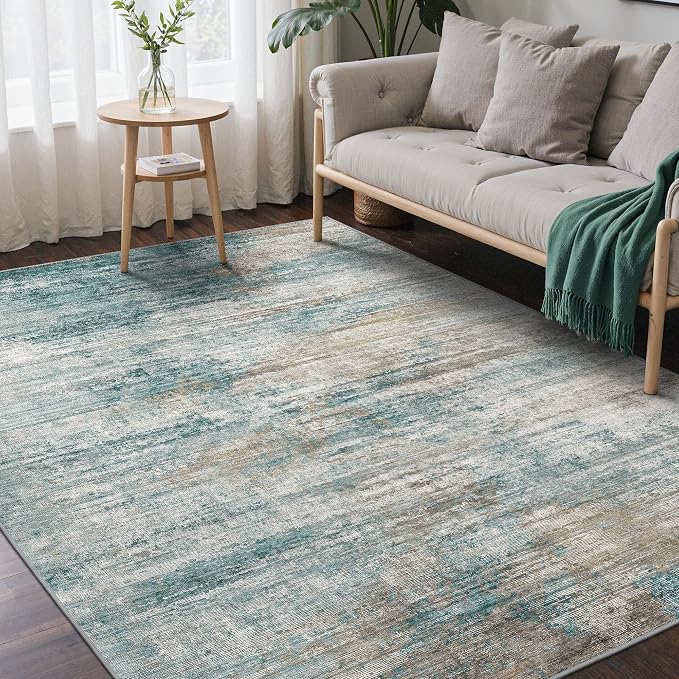 BEIMO Round Rugs 5ft for Living Room Bedroom, Modern Abstract Machine Washable - Image 6