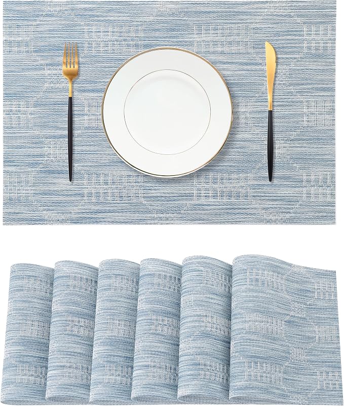 Leetaltree Alice Blue Placemats Set of 6 by Leetaltree-ArtatEveryTable