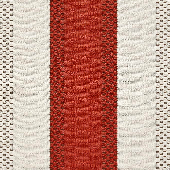 Macrame Style Bicolor Stitching Table Runner 14x36in Orange | Woven Boho Table - Image 6