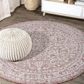 JONATHAN Y Boho Medallion Indoor Outdoor Round Area Rug 3 Ft Red/Taupe by JONATHANY