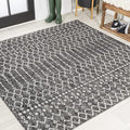 JONATHAN Y Moroccan Geometric Indoor Outdoor Square Area Rug 5X5 Black/Gray by JONATHANY