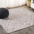 JONATHAN Y Boho Medallion Indoor Outdoor Square Area Rug 6X6 Red/Taupe by JONATHANY